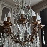 Bronze and Crystal chandelier with 9 fires