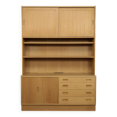 Danish modern oak wall cabinet by Poul Hundevad, Denmark 1960s