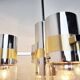 Vintage italian glass and chrome chandelier, 1970s
