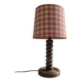 Charles Dudouyt style turned wood table lamp