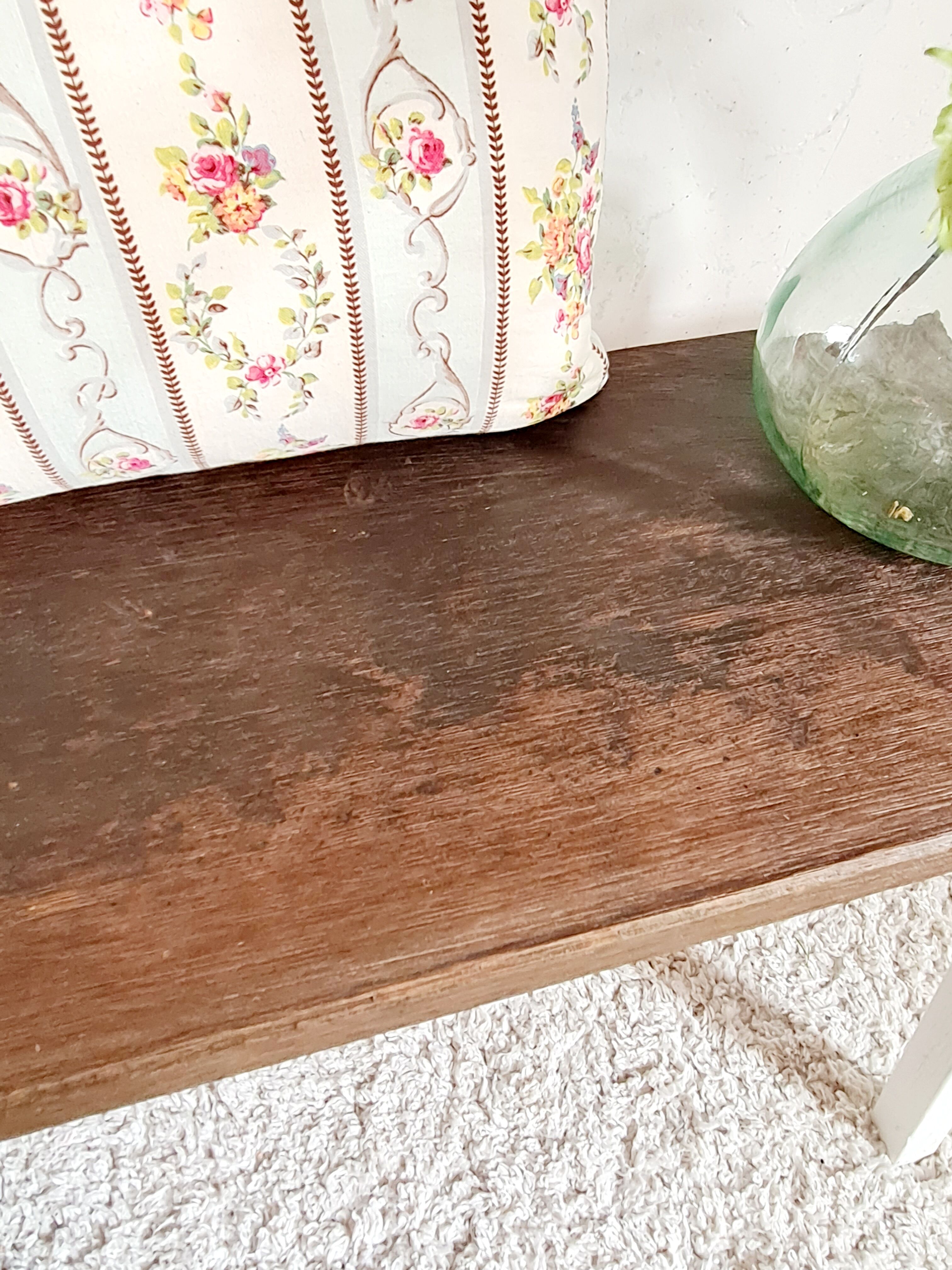 Old wooden and metal bench