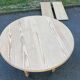 Louis Philippe extendable round dining table with shutters, renovated pine, 190cm