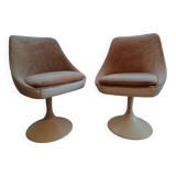 Set of 2 vintage swivel armchairs
