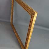 Old frame gilded stucco wood 56x46.5 cm, foliage 50.4x38.4 cm + old glass SB