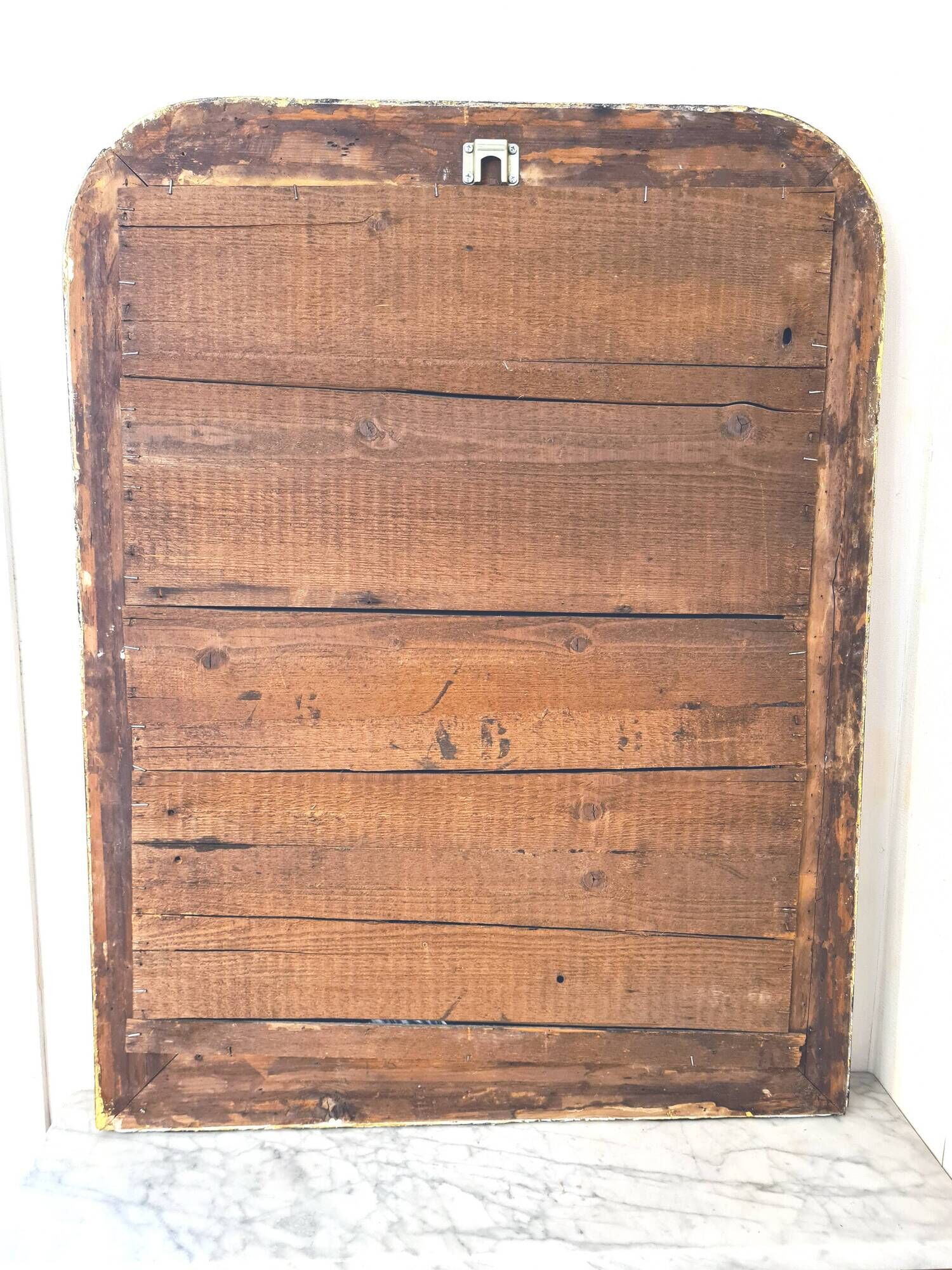 Old large Louis Phillipe mirror, gilded with gold leaf - Emilien"