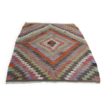 Kilim turc vintage tissé main 100x120 cm