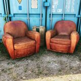 Pair of vintage club armchairs