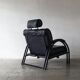 Vintage postmodern leather Italian Memphis lounge armchair