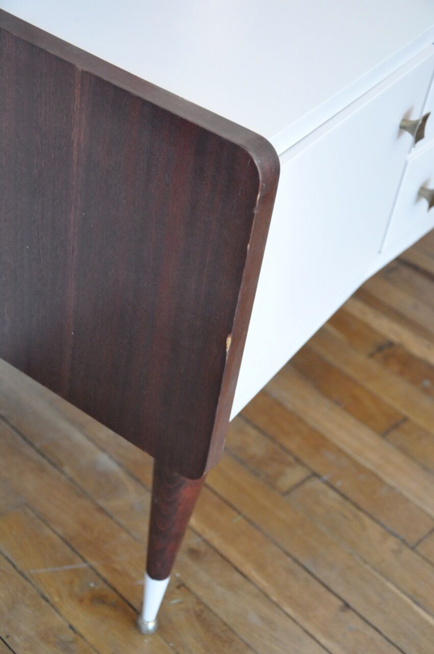 Vintage dressing table  nude and wood
