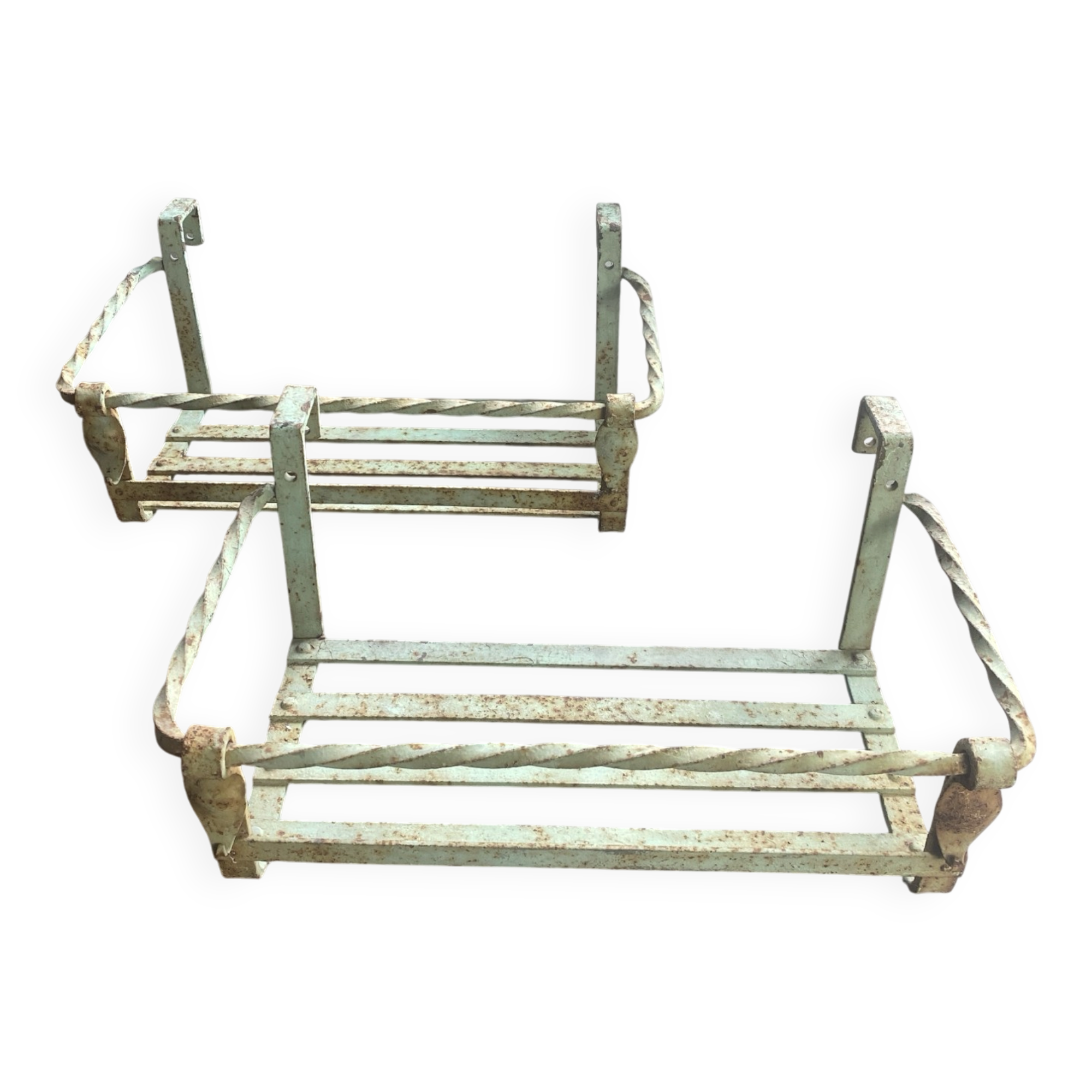 Wrought iron balcony planters