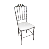 Vintage metal chrome silver chiavari napoleon year 50 italy design chair