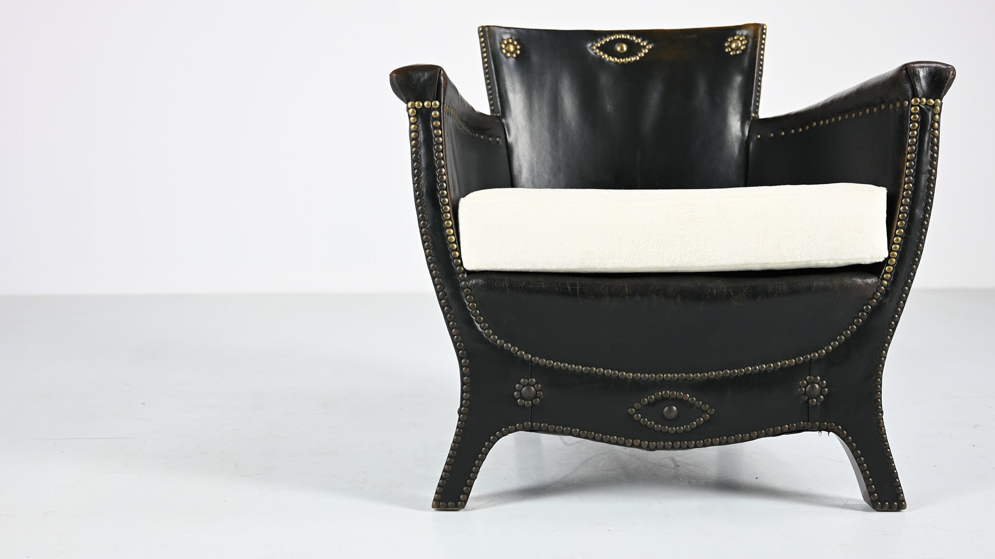 Otto Schulz leather club chair, for Boet. Sweden, C.1940
