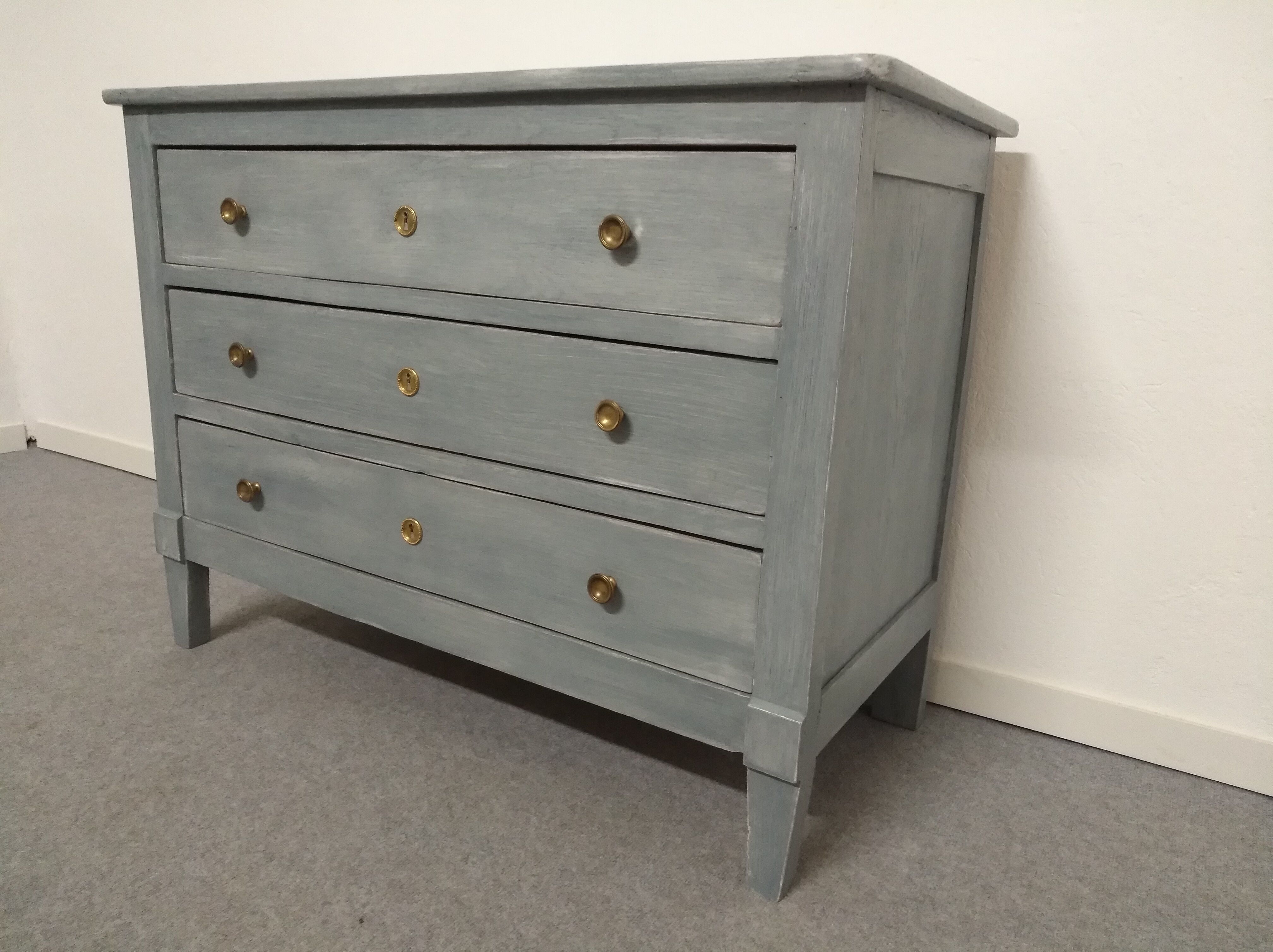 Chest of drawers blue/grey lasured board