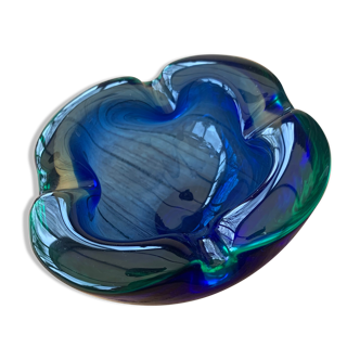Blue Murano ashtray green Italy year 1970