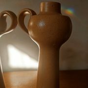 Duo de bougeoirs en grès satiné