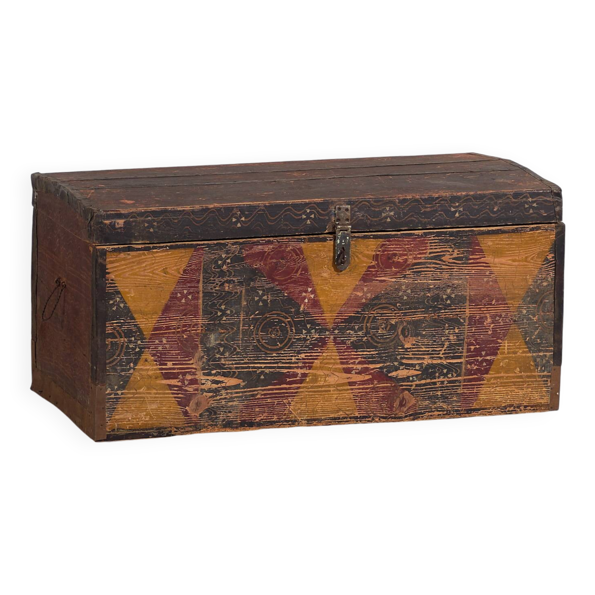 Malle ethnique ancienne peinte à la main (vers 1890) #30