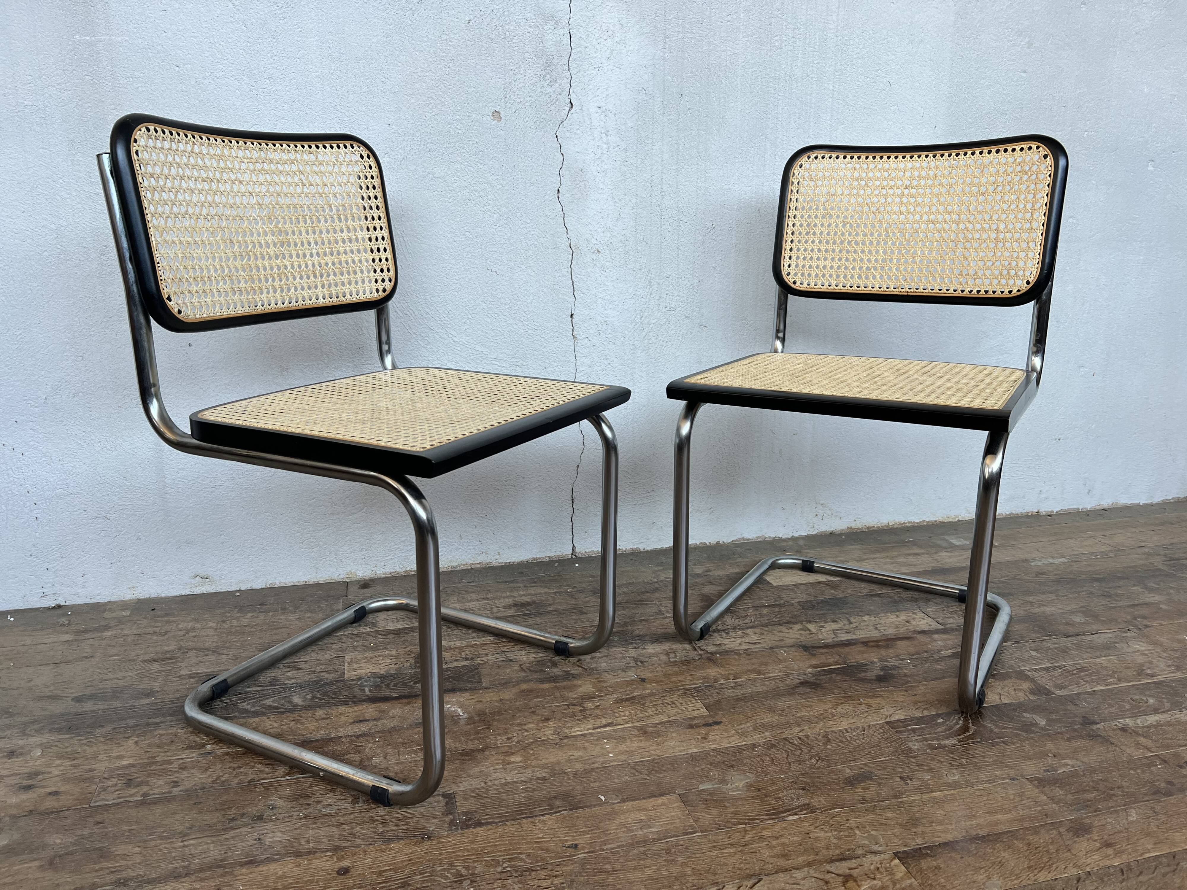 Pair of chairs B32 Marcel Breuer Bauhaus design made in Italy