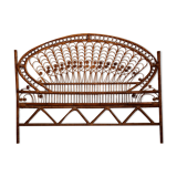 Peacock headboard in vintage rattan