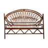 Peacock headboard in vintage rattan