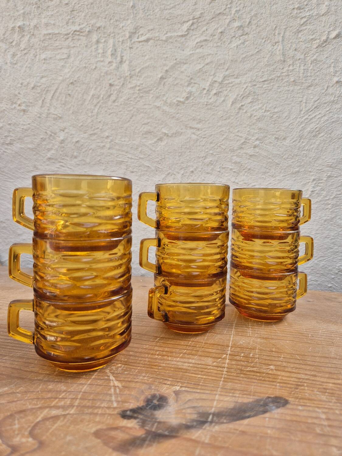 Amber glass cups