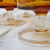 7 70's amber-footed glasses