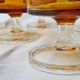 7 70's amber-footed glasses