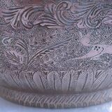 Solid brass pot cover engraved decor animal plant characters