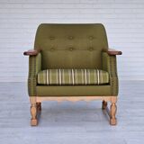 1970s, Danish lounge chair, wool, oak
