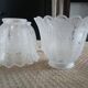 4 antique acid-etched glass tulips