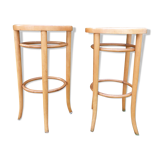 Bauman stools wood and wicker