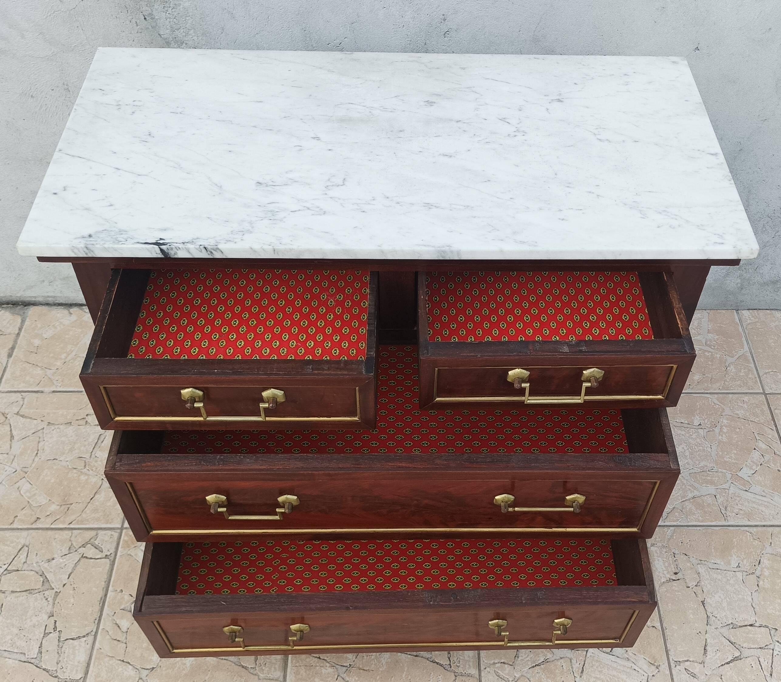 Louis XVI style mahogany chest of drawers