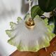 Vintage green and white serrated pendant light