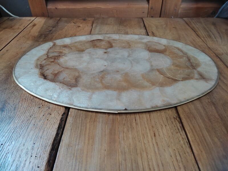 Top mother-of-pearl cork brass varnished old vintage