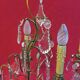 Pair of crystal tassels with bronze frame