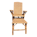 Rattan garden deckchair half XXth