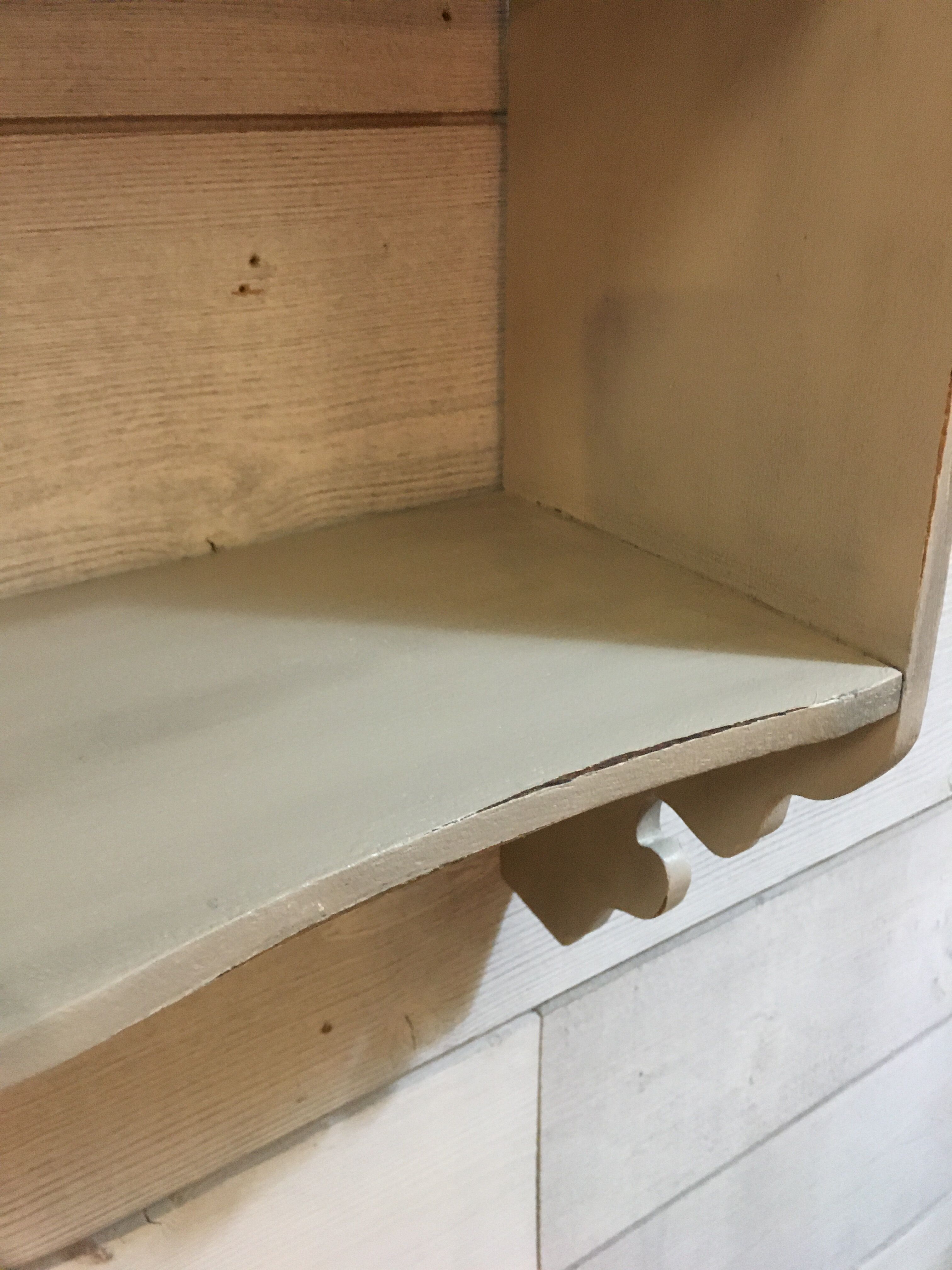 Patinated wooden shelf