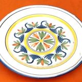 Assiette XIXème Lunéville faïence polychrome à décor floral