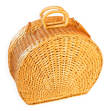 Round wicker suitcase