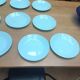 Ten beautiful vintage turquoise plates