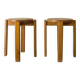 Pair of vintage solid pine stools, 1970s