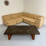 Modular sofa in beige fabric, 70s, 5 elements