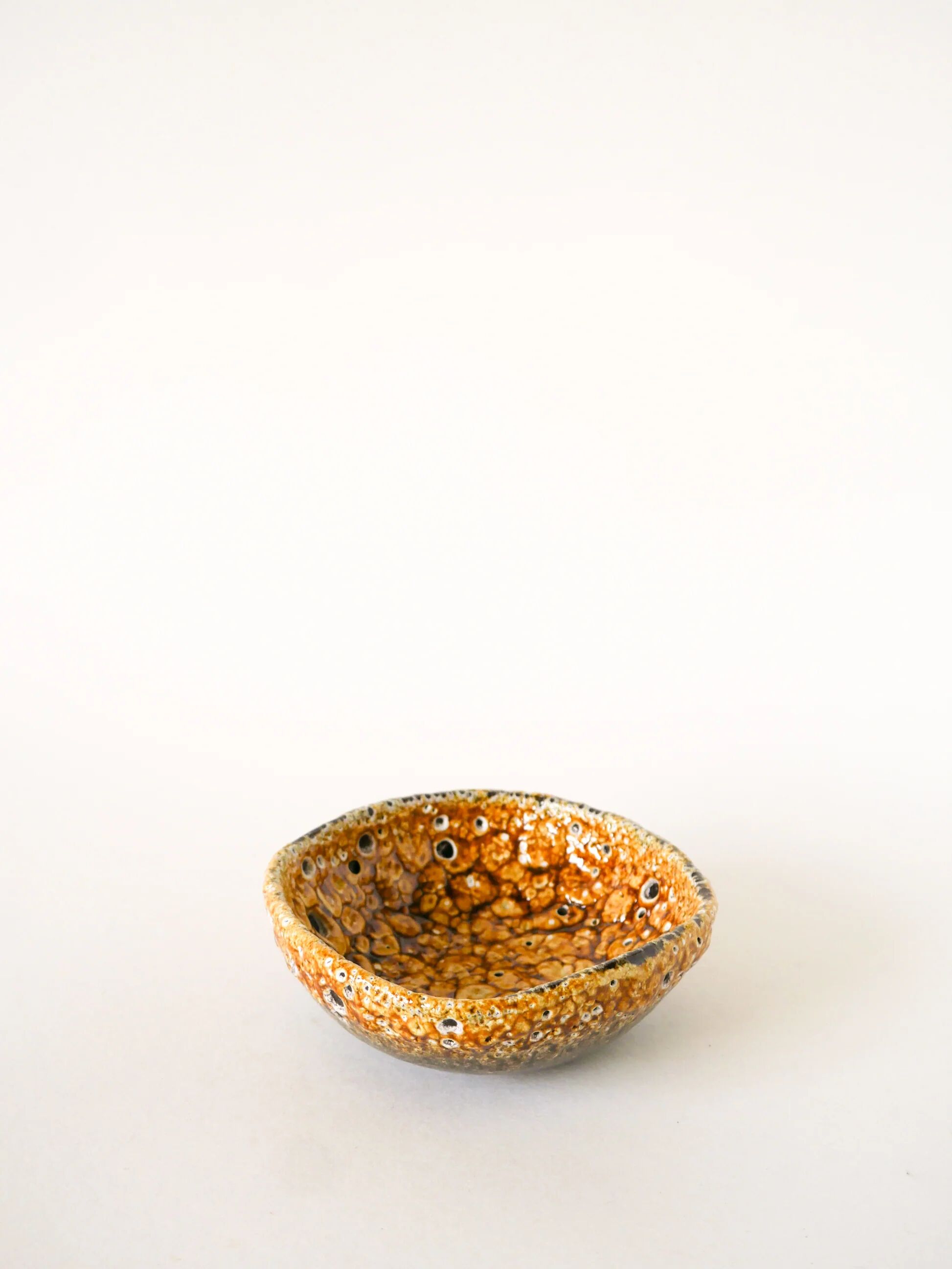 Ceramic vide-poche Fat Lava, yellow and black, 1970