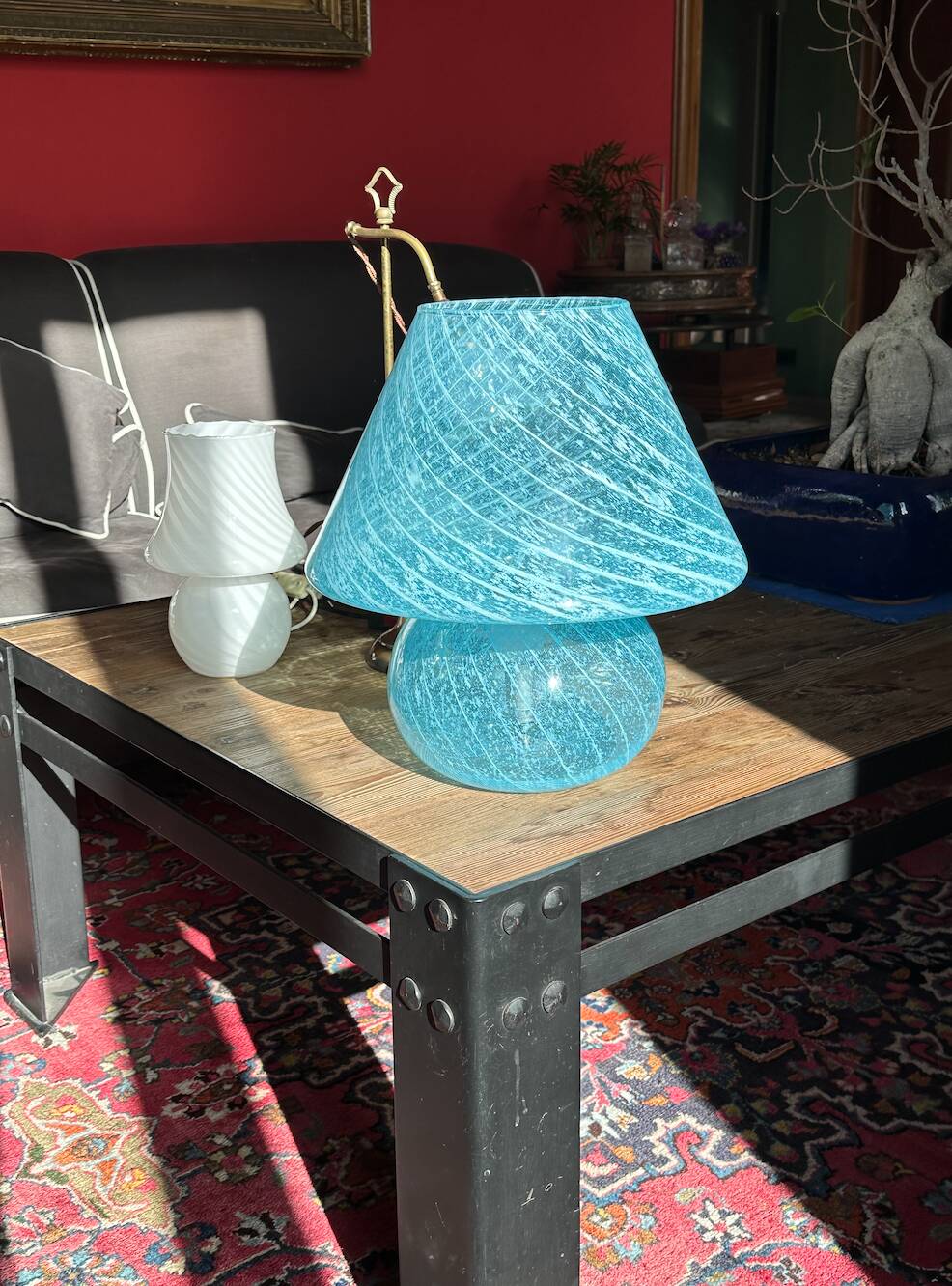 Original 1970s Murano Blue XL Lamp