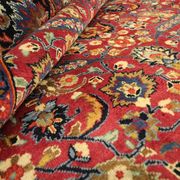 Tapis en laine florale rouge fait à la main antique persan khorassan tapis - 295x376cm