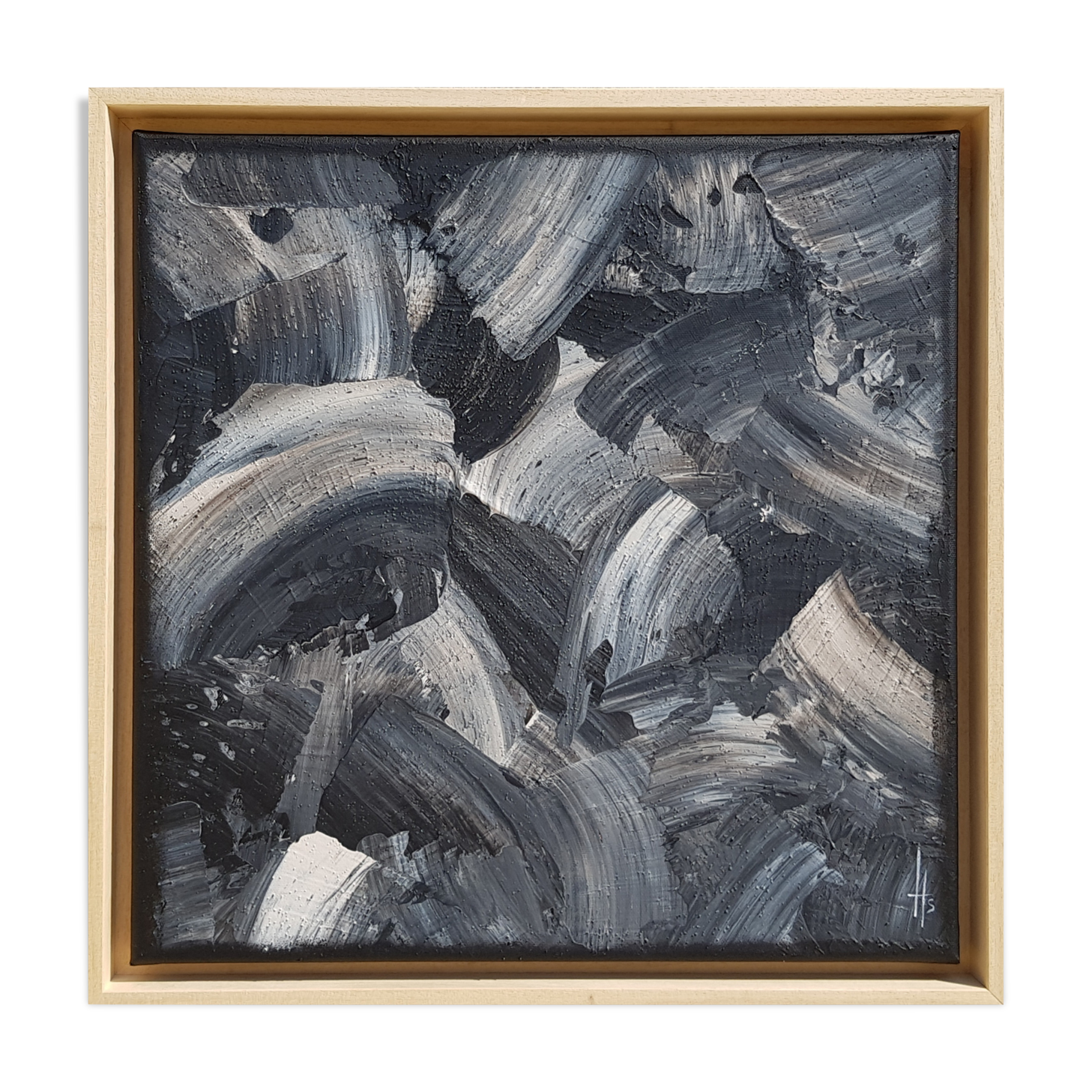 Tableau peinture abstraite encadrée "SOUK" fait main