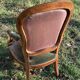 Fauteuil Voltaire Louis Philippe en velours vert bois XIX