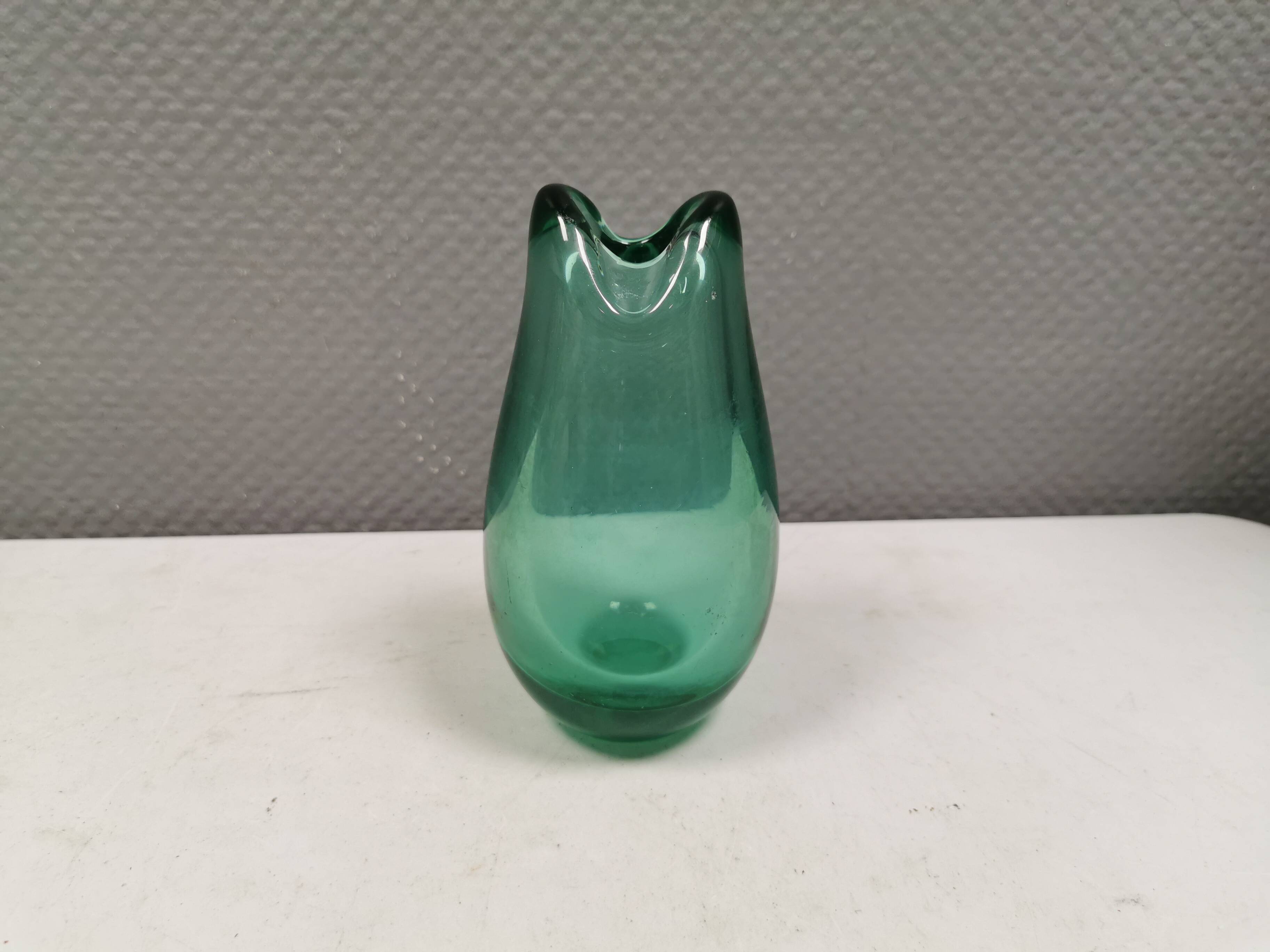 Extrêmement rare "torskemund/ cod mouth", vase - per lütken, holmegaard 1951