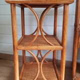 Rattan bedside table bookcase