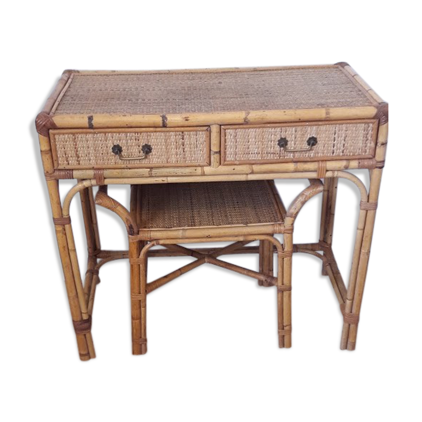 Bureau en rotin avec son assise