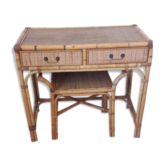 Bureau en rotin avec son assise